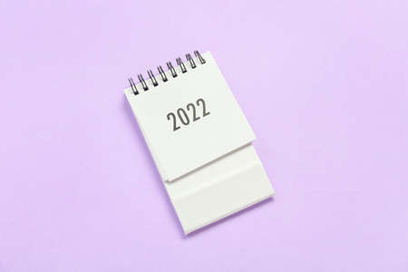 Calendar for 2022 year on white backgroundの写真素材