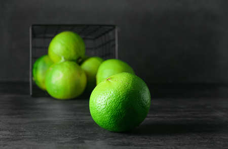 Ripe bergamot fruit on dark background