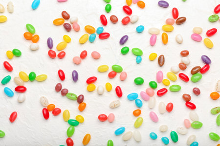 Different jelly beans on white backgroundの写真素材