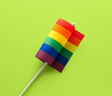 LGBT flag on green background
