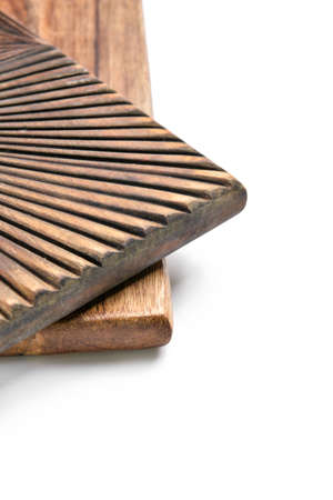 Wooden boards isolated on white, closeup