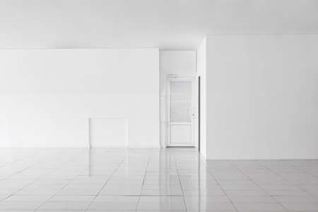 View of big light room with doorの写真素材