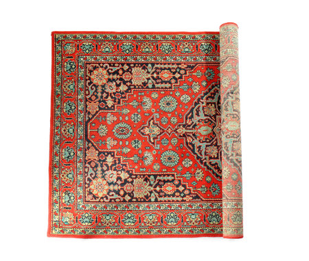 Vintage carpet on white backgroundの写真素材