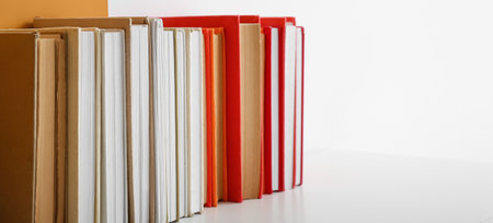 Many different books on light backgroundの写真素材