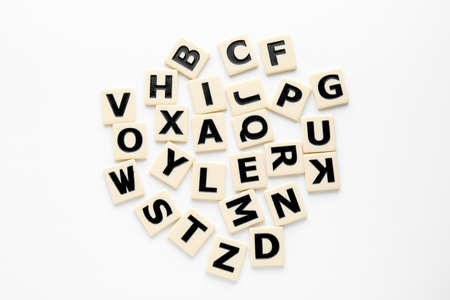 Different letters on white background. Alphabet conceptの写真素材