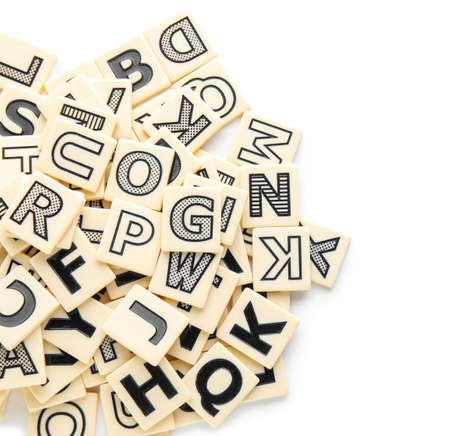 Different letters on white background. Alphabet conceptの写真素材