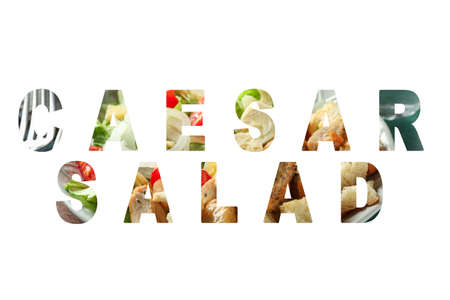 Text CAESAR SALAD on white backgroundの写真素材