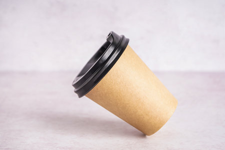 paper cup on light backgroundの写真素材