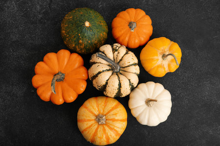 Halloween pumpkins on dark background