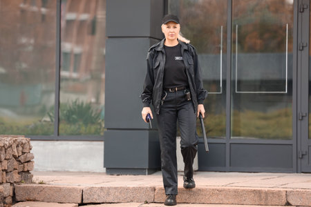 female security guard outdoors