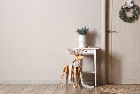 Interior of room with Christmas decorの写真素材