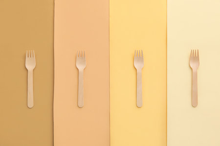 Eco forks on color backgroundの写真素材