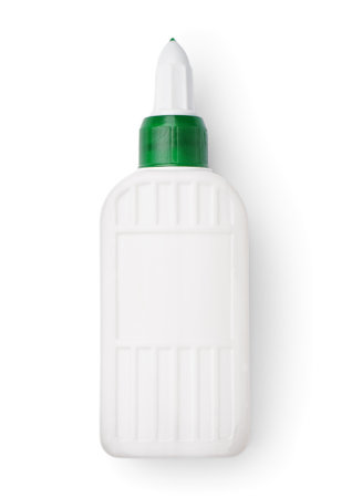 Bottle of glue isolated on white backgroundの写真素材