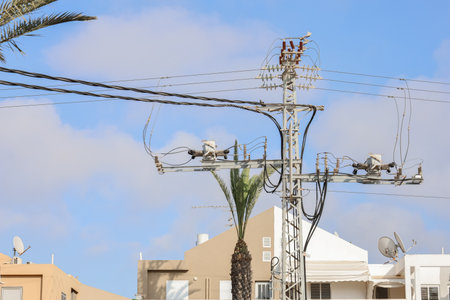 View of electric field in city