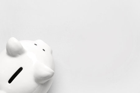 Piggy bank isolated on white background. money saving conceptの写真素材