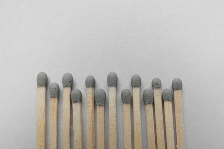 Many matches on light backgroundの写真素材