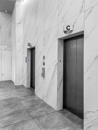 Modern elevator in residential building