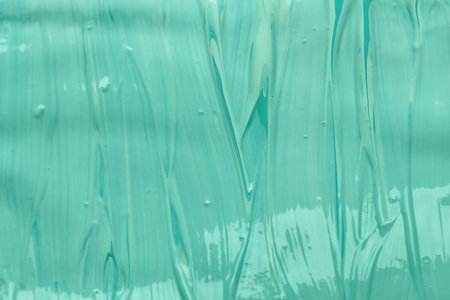 Closeup view of mint brushstrokes as backgroundの写真素材