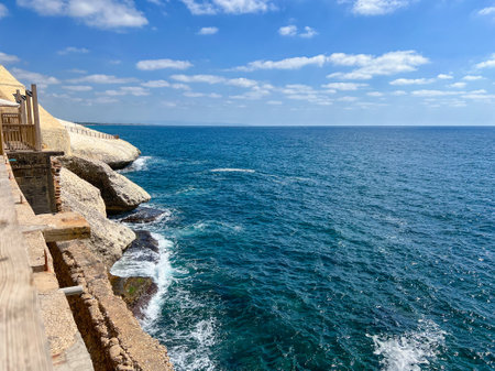 Beautiful sea view with cliffsの写真素材