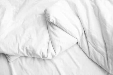 Close up view of crumpled soft bedding