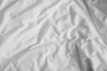 Close up view of white soft bedding