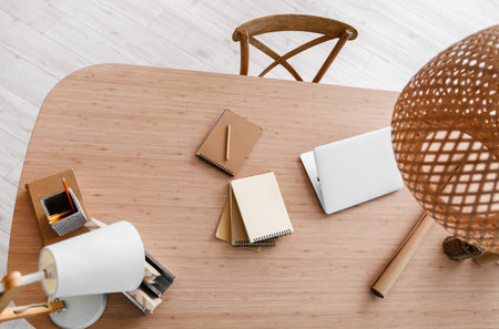 Comfortable workplace in the interior of the roomの写真素材