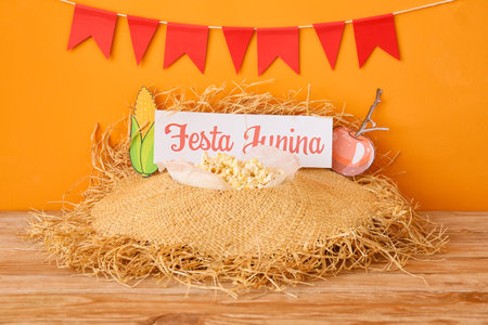 Festive composition for Festa Junina (June Festival) on table