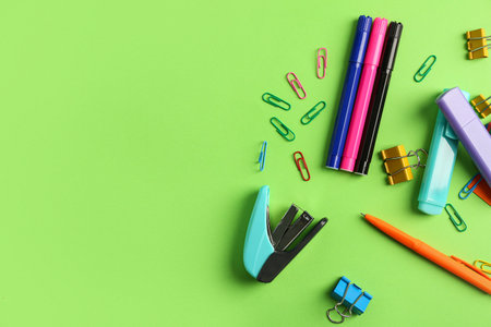 Different stations on green backgroundの写真素材