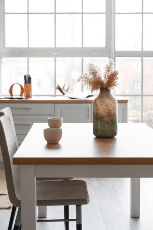 Interior of modern stylish dining roomの写真素材