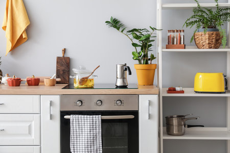 Stylish interior of modern kitchen
