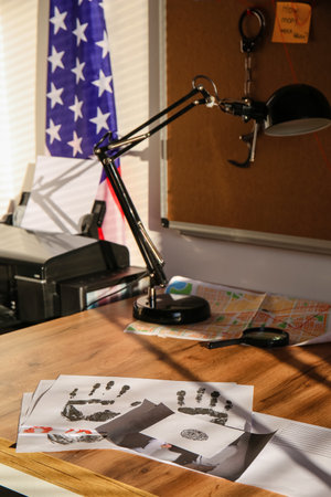 Workplace of FBI agent in office