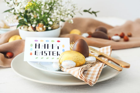 Beautiful table setting for Easter celebration
