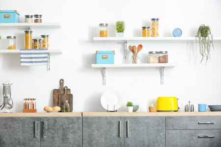 Interior of modern comfortable kitchen
