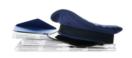 Postman's hat on white background