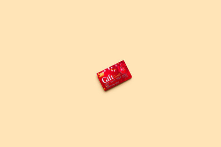 gift card on color backgroundの写真素材