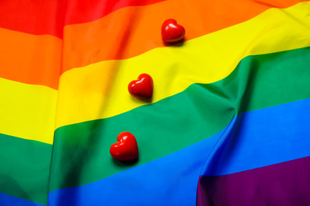 Hearts on LGBT flag. Valentine's Day celebrationの写真素材