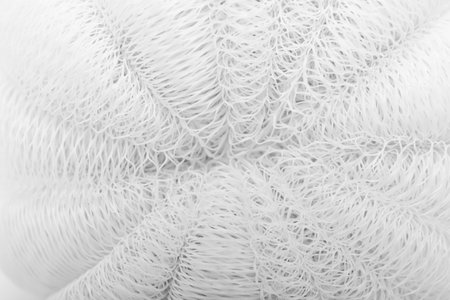Texture of white loofah as background, closeupの写真素材