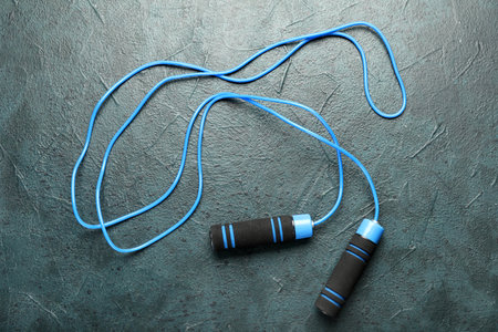 Skipping rope on grunge backgroundの写真素材