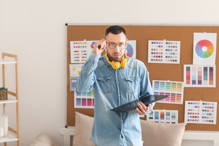 Male designer working in officeの写真素材