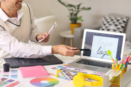 Graphic designer working in office