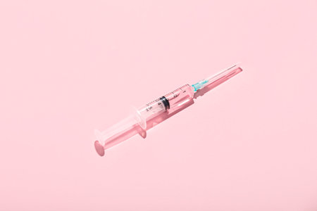 Medical syringe with remedyの写真素材