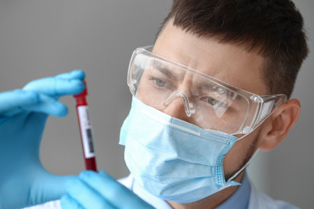 Scientist developing covid-19 vaccine in laboratory