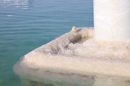 Pillar of salt in Dead Sea, closeupの写真素材