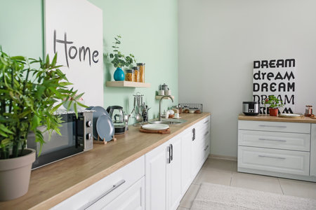 Stylish interior of modern kitchen