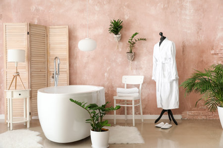 Interior of stylish clean bathroom