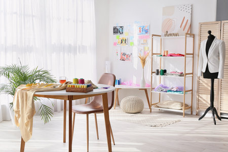 Stylish interior of fashion designer workplaceの写真素材