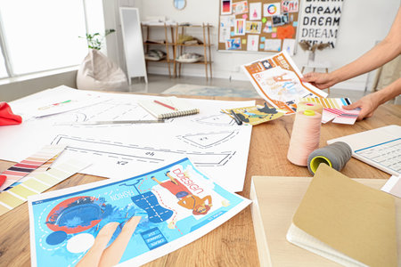 Female designer working in studio