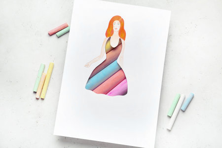 creative fashion sketch on light background