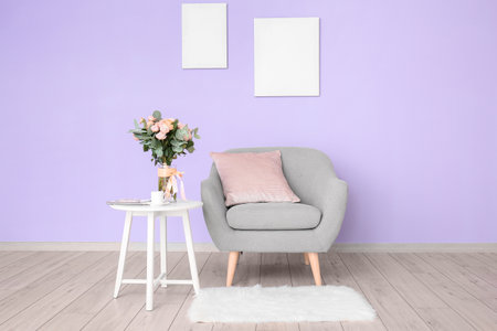 Interior of modern stylish living roomの写真素材