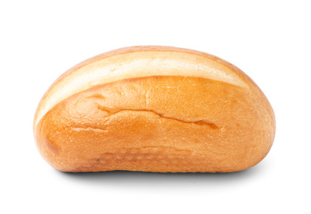 Fresh bun isolated on white backgroundの写真素材